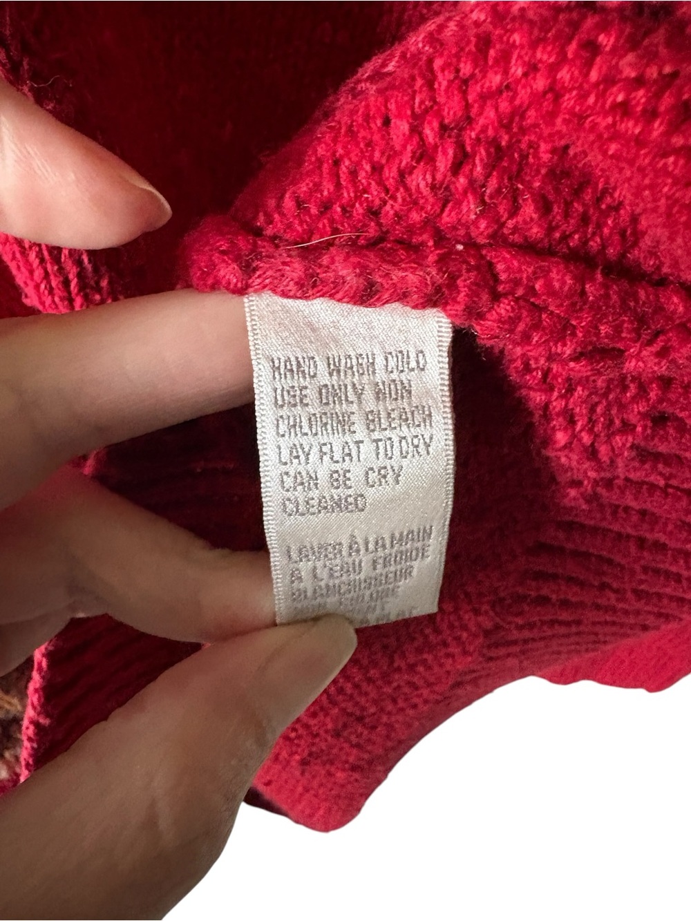 Vintage Jones New York Sport Ski Sweater Red Quarter-Zip Petite Medium 90s Y2K - Picture 5 of 12